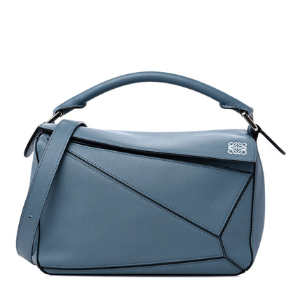 Loewe Calfskin Small Puzzle Bag Stone Blue 1 of 8
