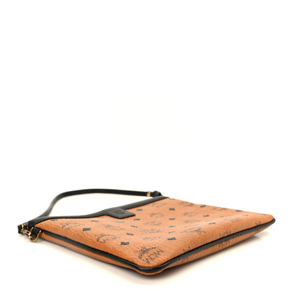 MCM Visetos Liz Shopper Tote Pouch Cognac Black 4 of 11