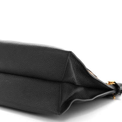 Tom Ford Pebbled Calfskin Large Alix Padlock Zip Hobo Bag Black 11 of 15