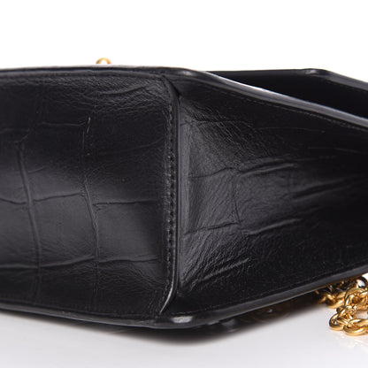 Mulberry Deep Calfskin Crocodile Embossed Medium Darley Black 10 of 10
