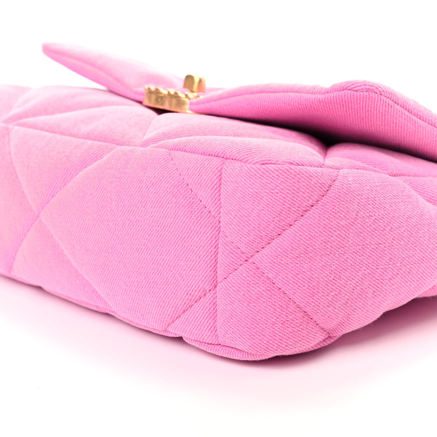 Chanel Denim Quilted Medium Chanel 19 Flap Neon Pink 7 of 9