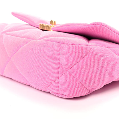 Chanel Denim Quilted Medium Chanel 19 Flap Neon Pink 7 of 9