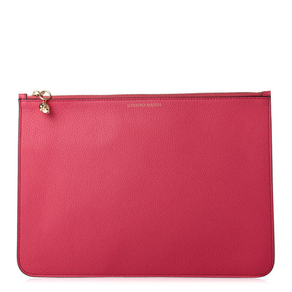 Alexander McQueen Calfskin Skull Zip Pouch Fuchsia 1 of 8
