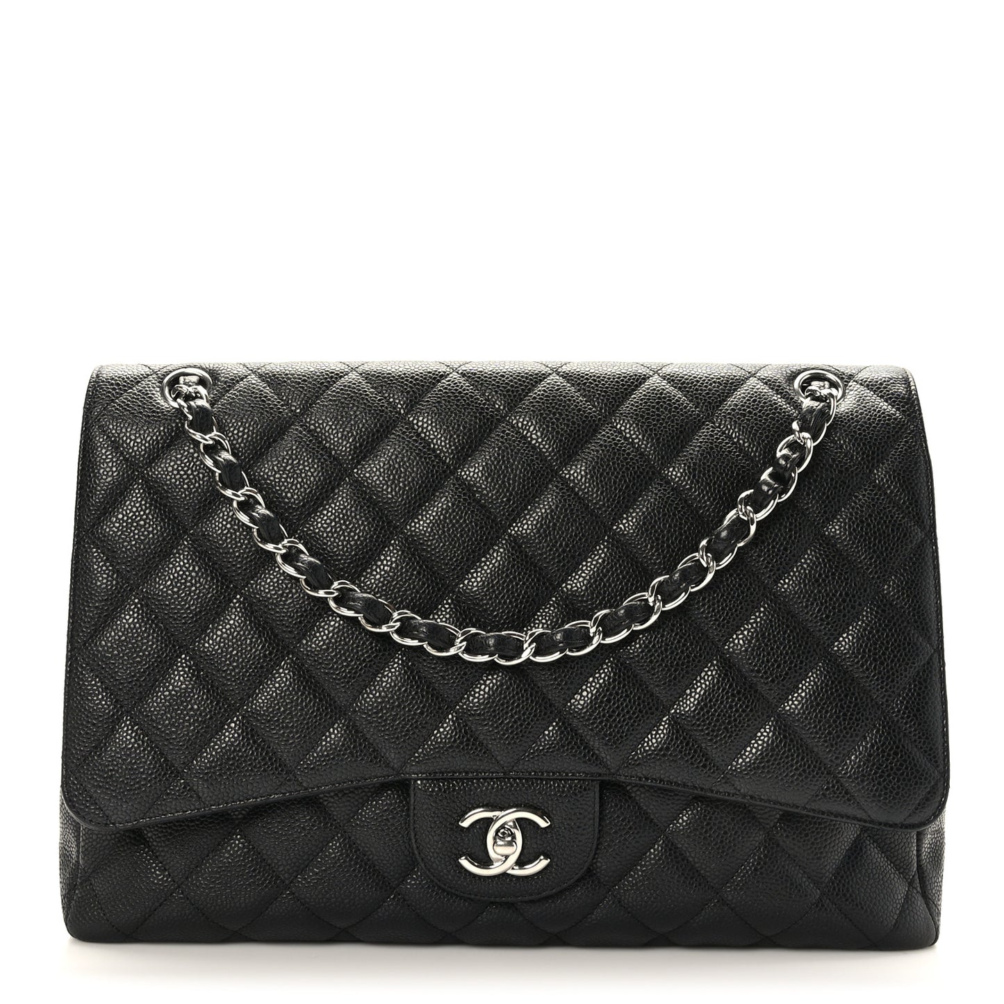 Caviar Quilted Maxi Single Flap Black