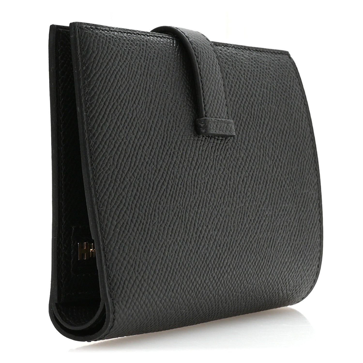 Hermes Epsom Bearn Compact Wallet Black 3 of 8