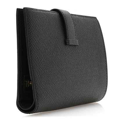 Hermes Epsom Bearn Compact Wallet Black 3 of 8