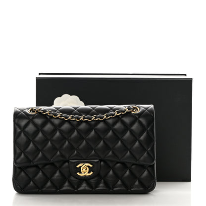 Chanel Lambskin Quilted Medium Double Flap Black 16 of 16