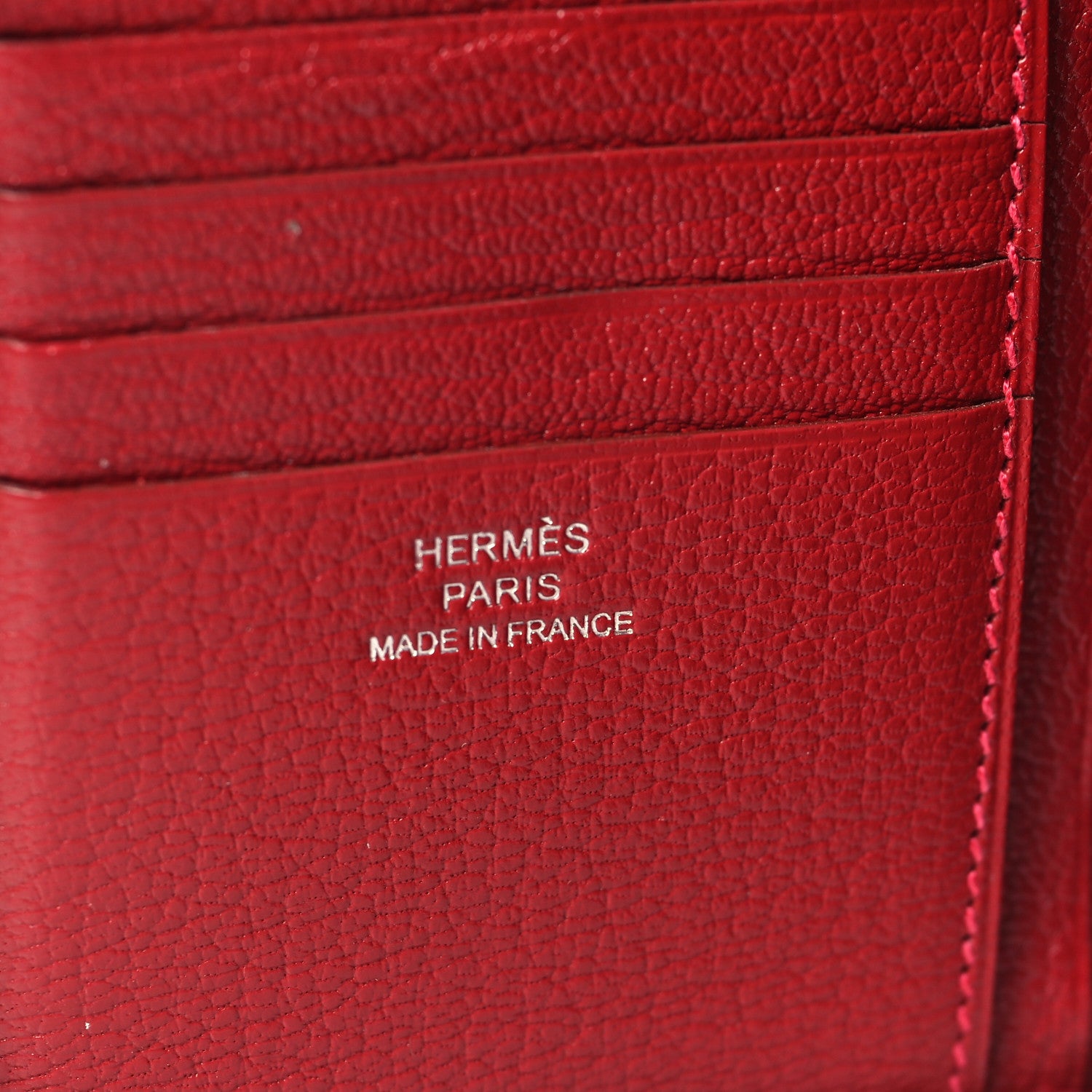 Hermes Ostrich Azap Vertical Wallet Rouge Vif 7 of 10