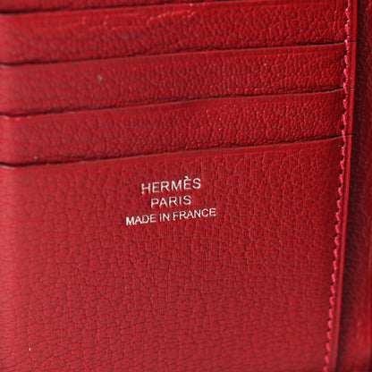 Hermes Ostrich Azap Vertical Wallet Rouge Vif 7 of 10