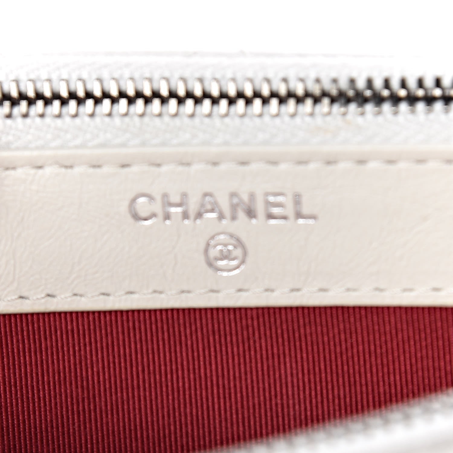 Chanel Aged Calfskin Quilted Small Gabrielle Clutch With Chain White Black 8 of 13