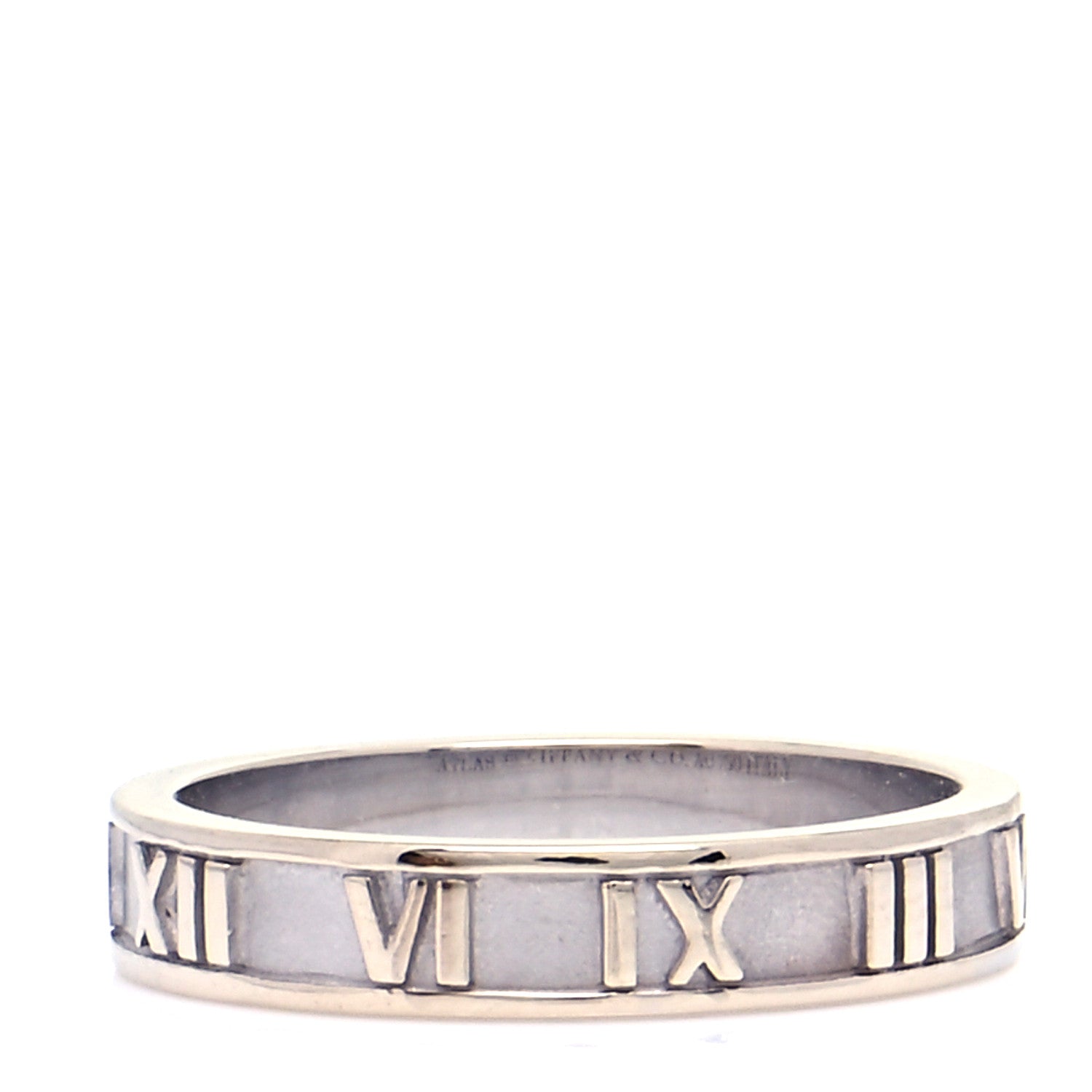 Tiffany 18K White Gold Atlas Band Ring 53 6.5 3 of 6