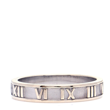 Tiffany 18K White Gold Atlas Band Ring 53 6.5 3 of 6