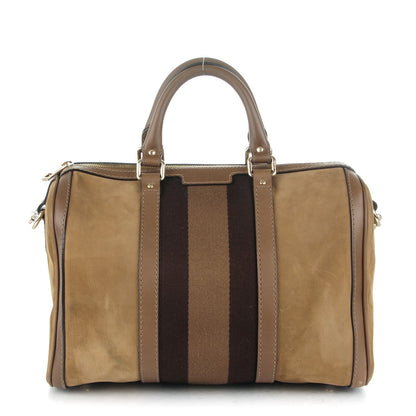 Gucci Nubuck Vintage Web Medium Boston Beige 1 of 8
