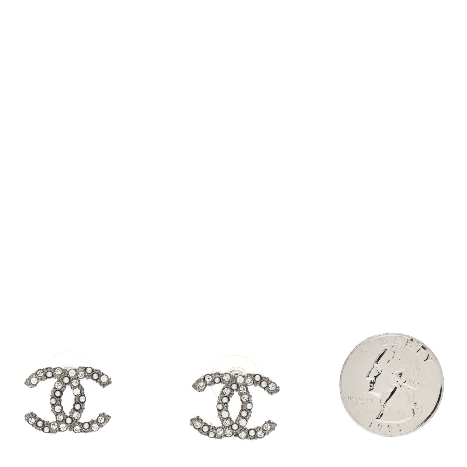 Chanel Ruthenium Crystal Pearl Caviar Earrings 2 of 4