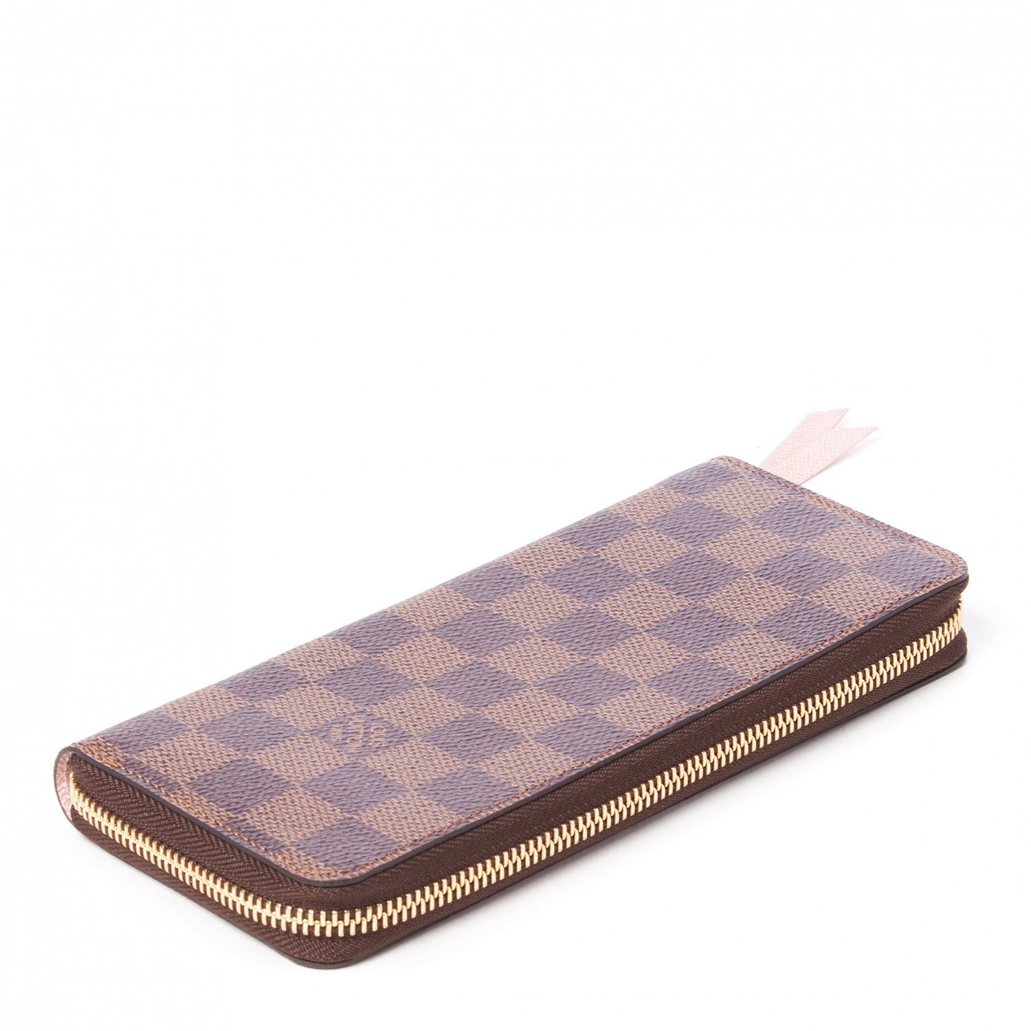 Louis Vuitton Damier Ebene Clemence Wallet Rose Ballerine 7 of 8
