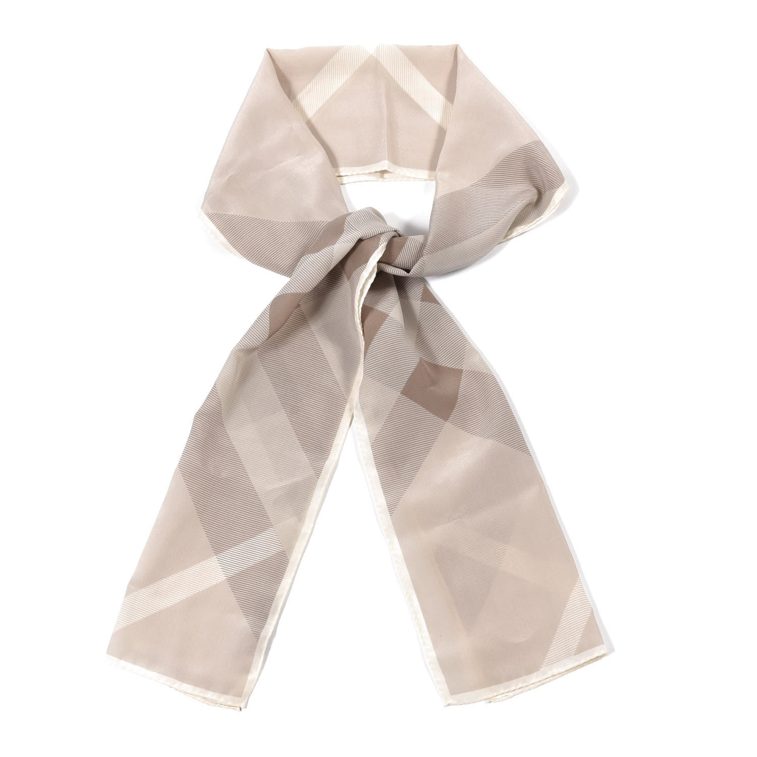 Burberry Silk Giant Check Scarf Pale Stone 1 of 4