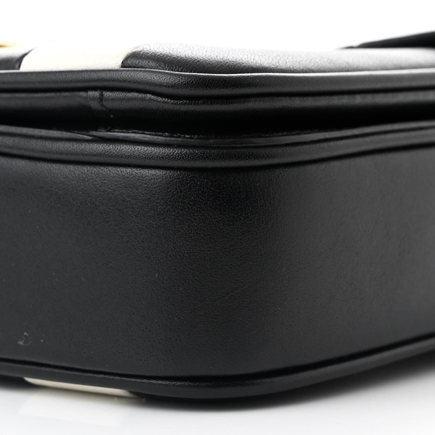 Celine Shiny Calfskin Stripes Small C Bag Black 10 of 10