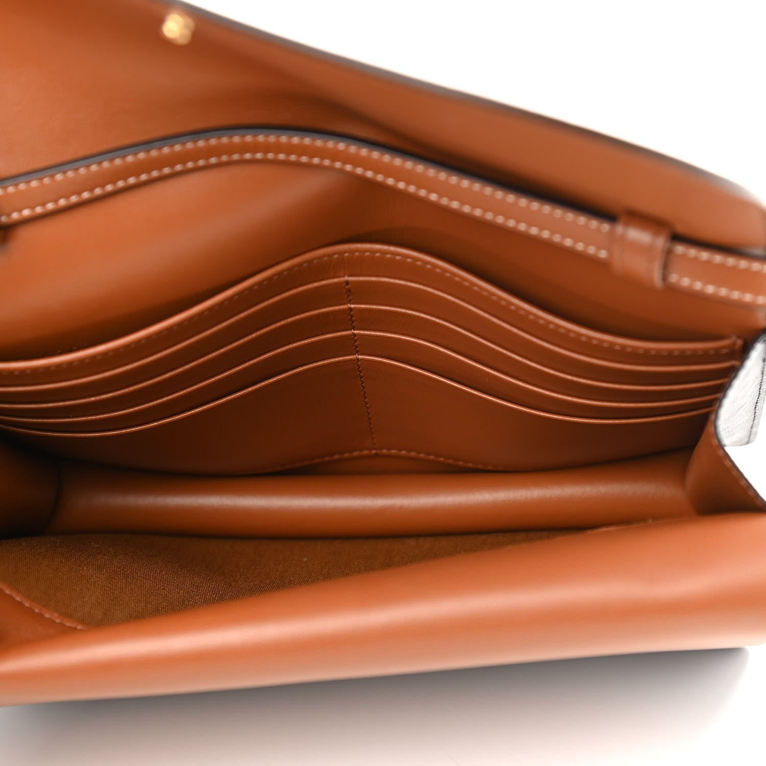 Celine Triomphe Canvas Lambskin Wallet On Strap Tan 5 of 13