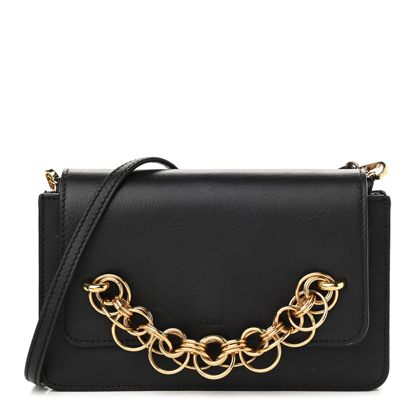 Smooth Calfskin Drew Bijou Clutch Black