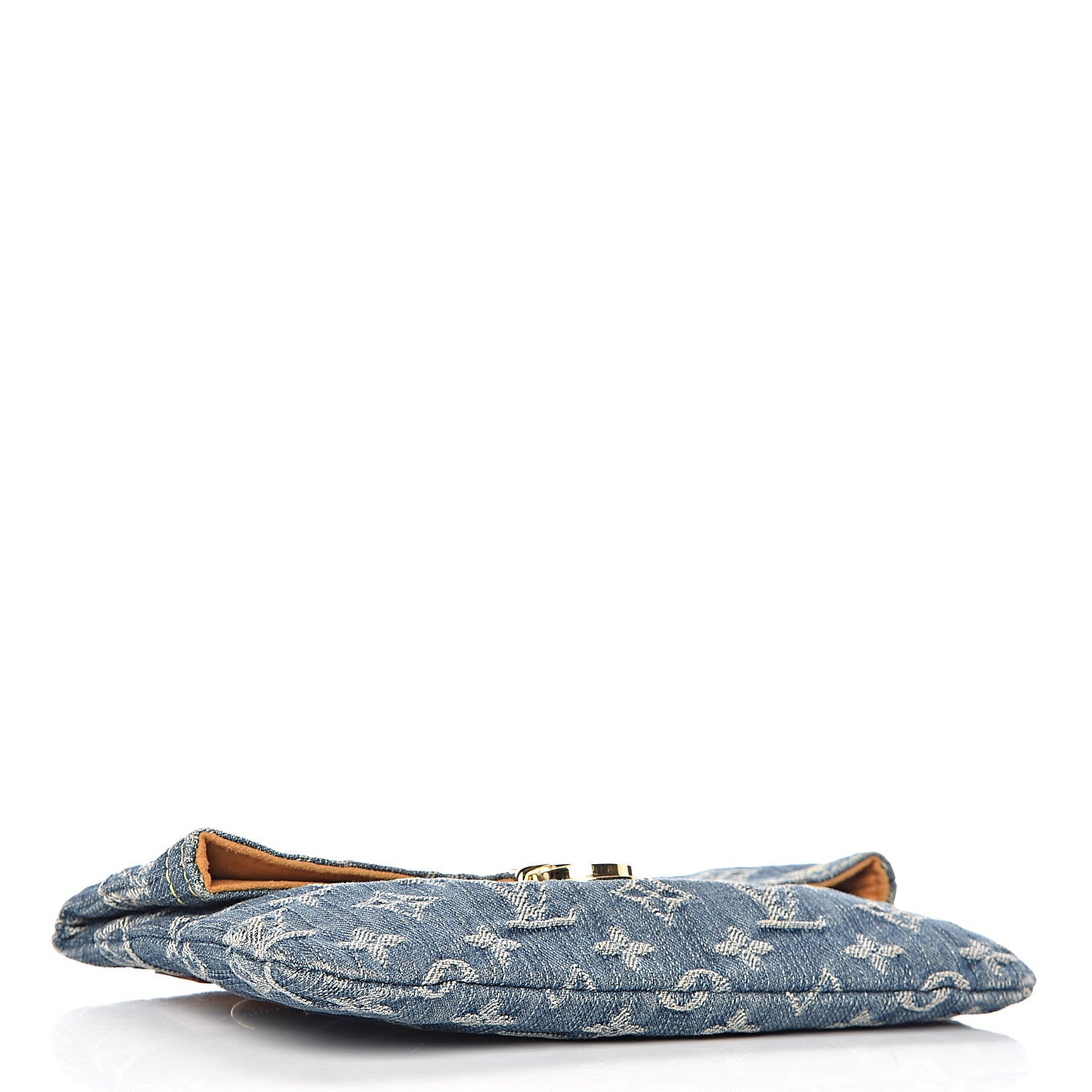 Louis Vuitton Monogram Denim Pochette Plat Clutch Blue 4 of 7