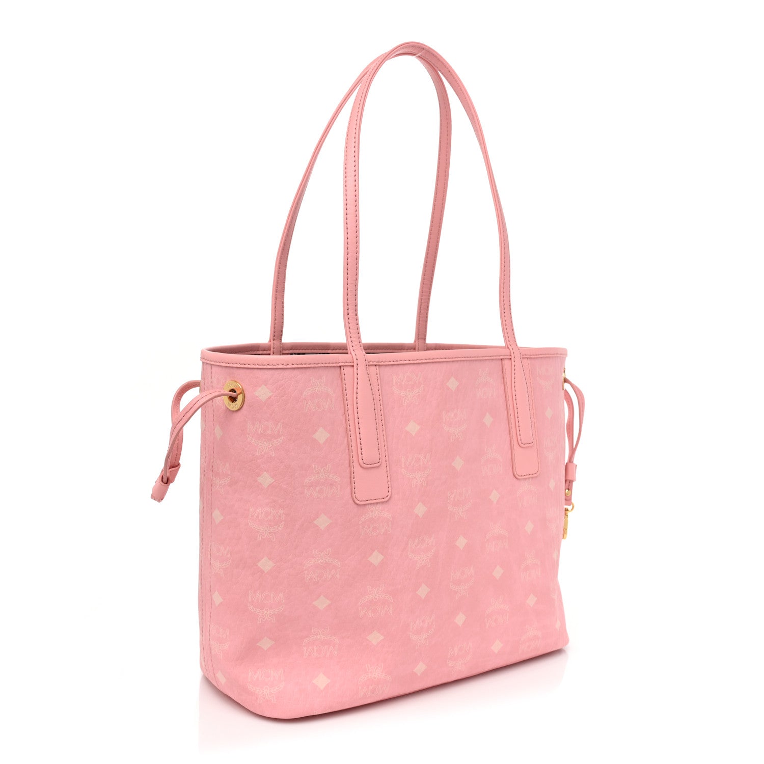 MCM Visetos Medium Liz Reversible Shopper Tote Blossom Pink 4 of 11