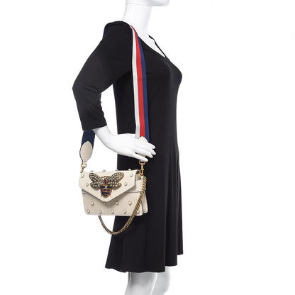 Gucci Nappa Pearl Studded Mini Queen Margaret Broadway Shoulder Bag Mystic White 2 of 9