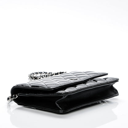 Chanel Patent Quilted Wallet On Chain WOC Black 4 of 8