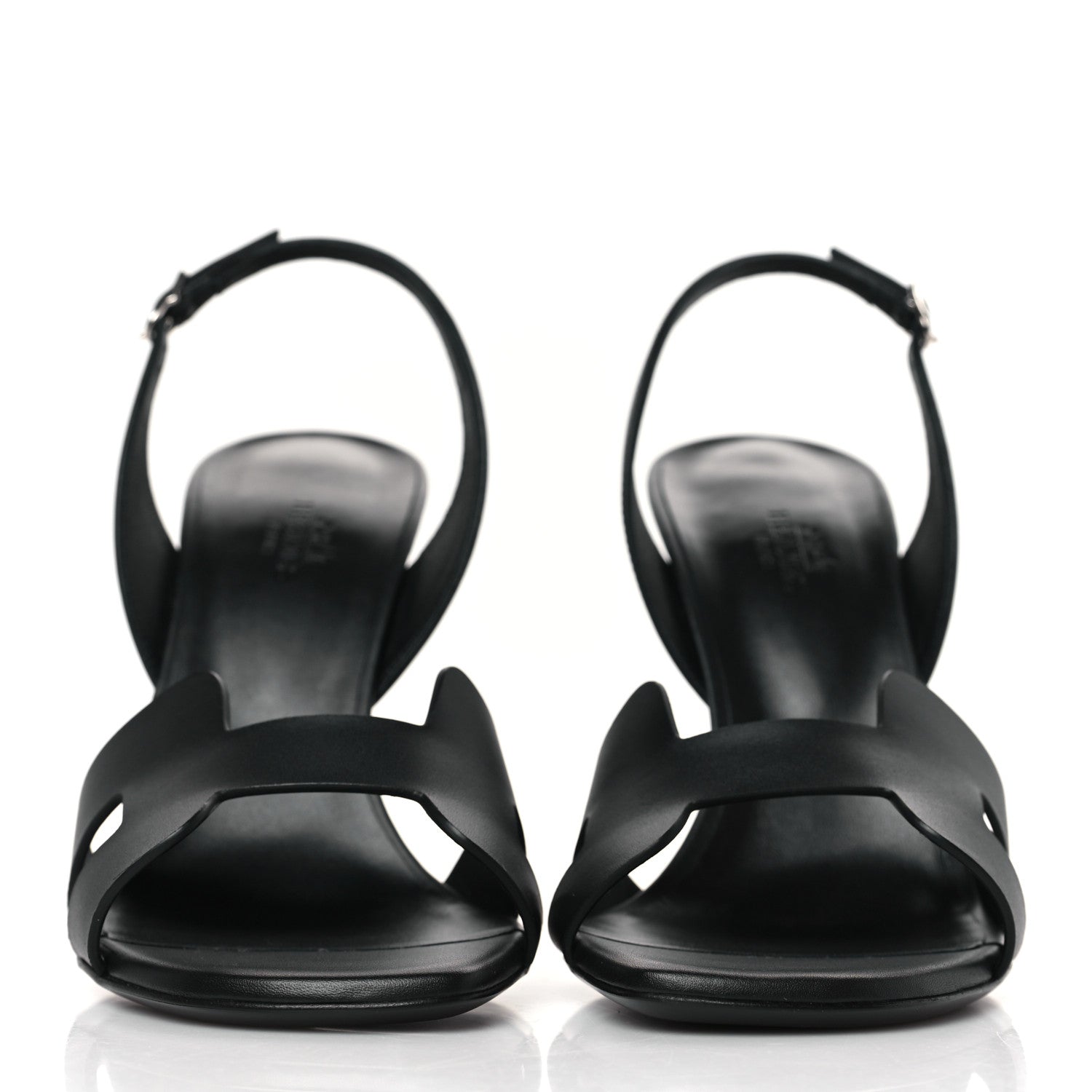 Hermes Calfskin Holy 105 Sandals 38 Black 2 of 9