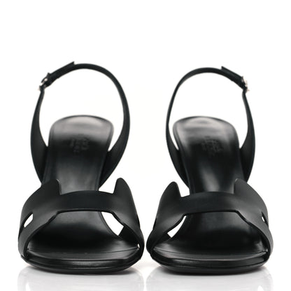 Hermes Calfskin Holy 105 Sandals 38 Black 2 of 9