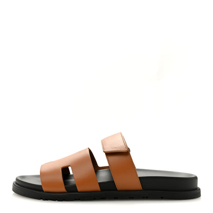 Hermes Calfskin Womens Chypre Sandals 41 Naturel 1 of 10