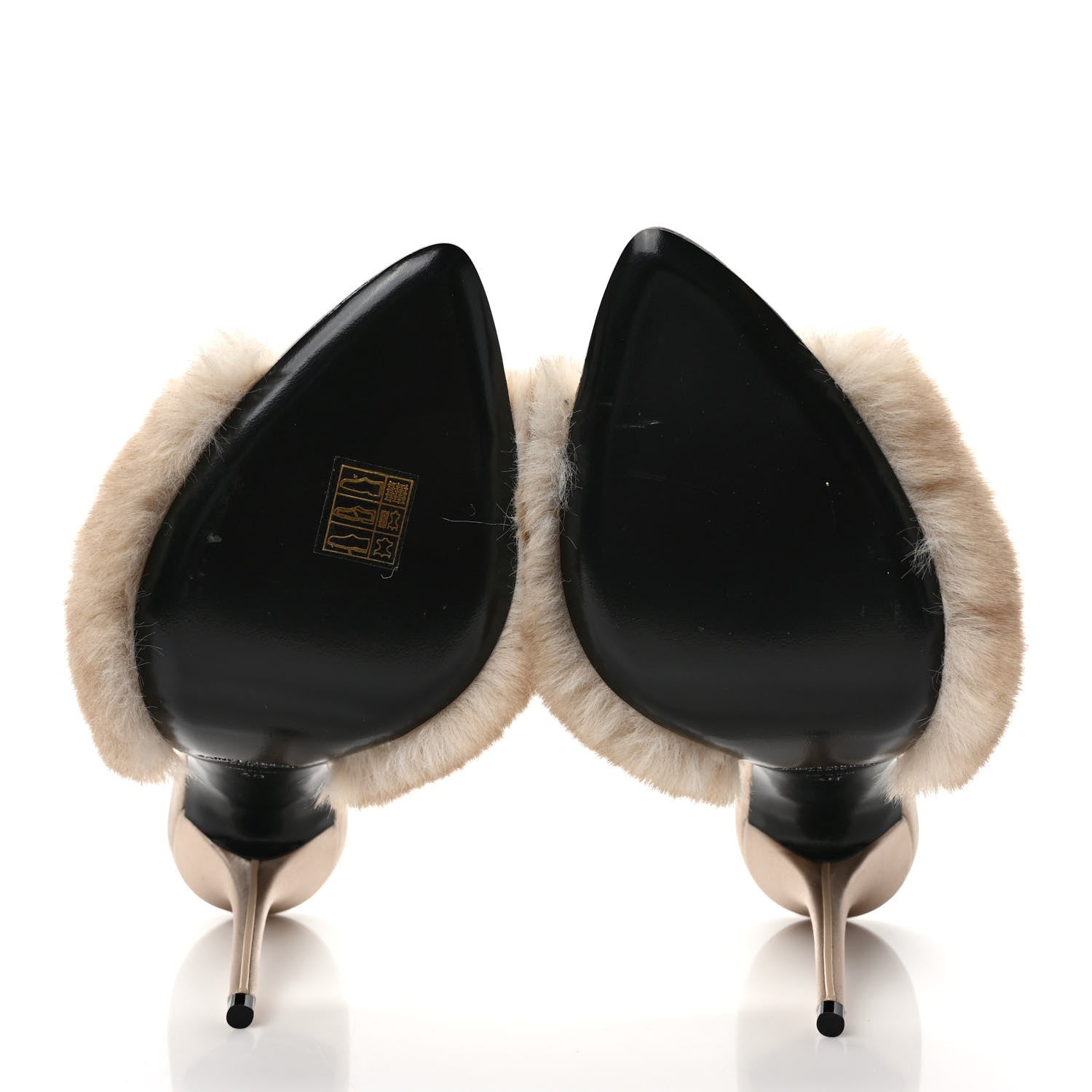 Saint Laurent Faux Fur La 16 Mule Sandals 40 Light Beige 5 of 7