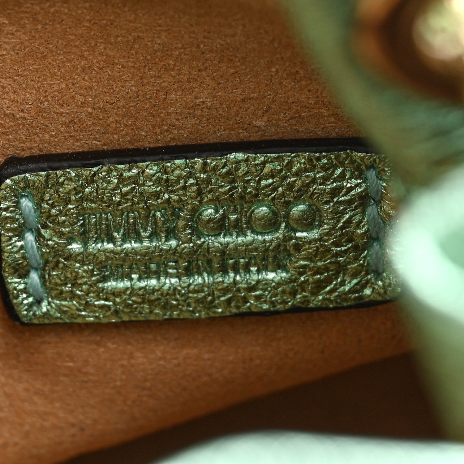 Jimmy Choo Metallic Nappa Micro Bon Bon Bag Smoke Green 10 of 17
