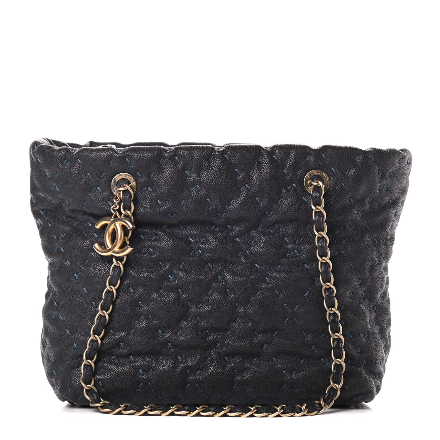 Chanel Caviar Stitched Tote Blue 1 of 14
