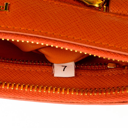 Prada Saffiano Zip Crossbody Bag Papaya 7 of 8
