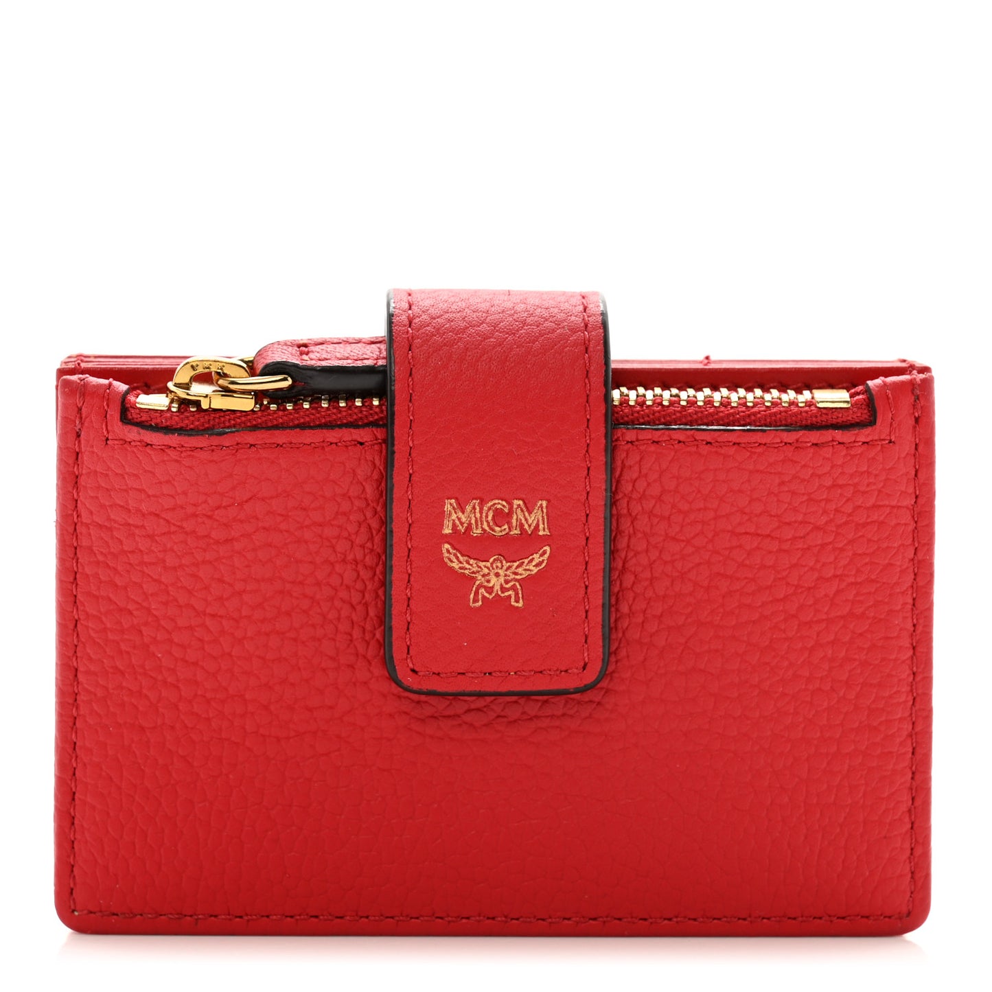 Grained Calfskin Milla Accordion Card Case Red