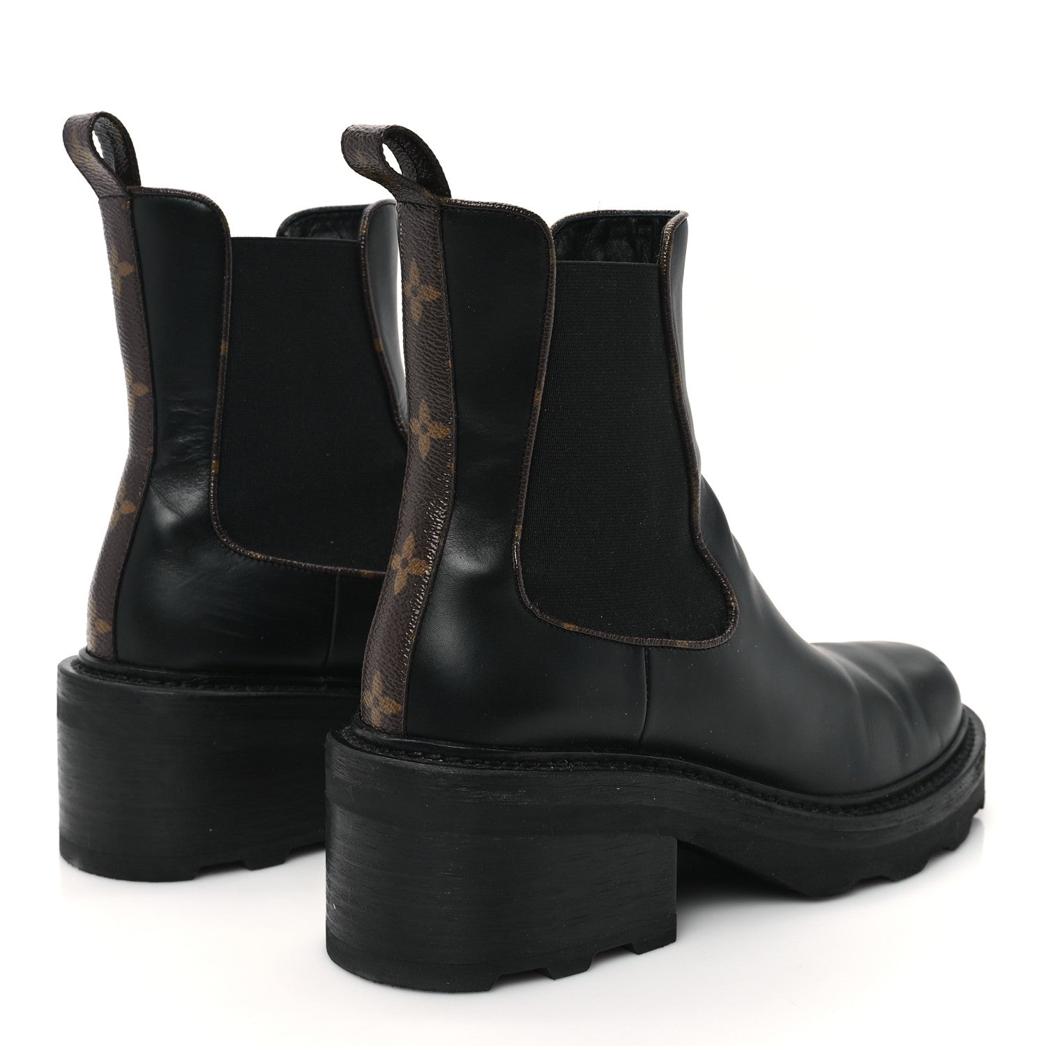 Louis Vuitton Calfskin Monogram Beaubourg Ankle Boots 40.5 Black 5 of 10
