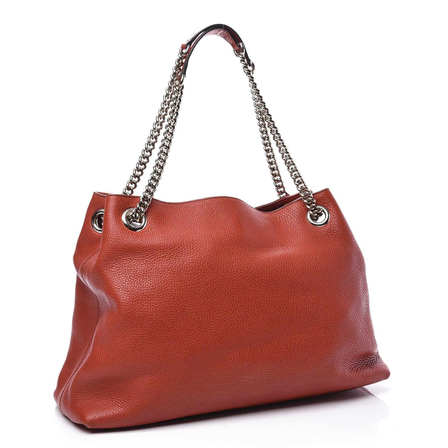 Gucci Pebbled Calfskin Medium Soho Chain Shoulder Bag Sun Orange 2 of 11