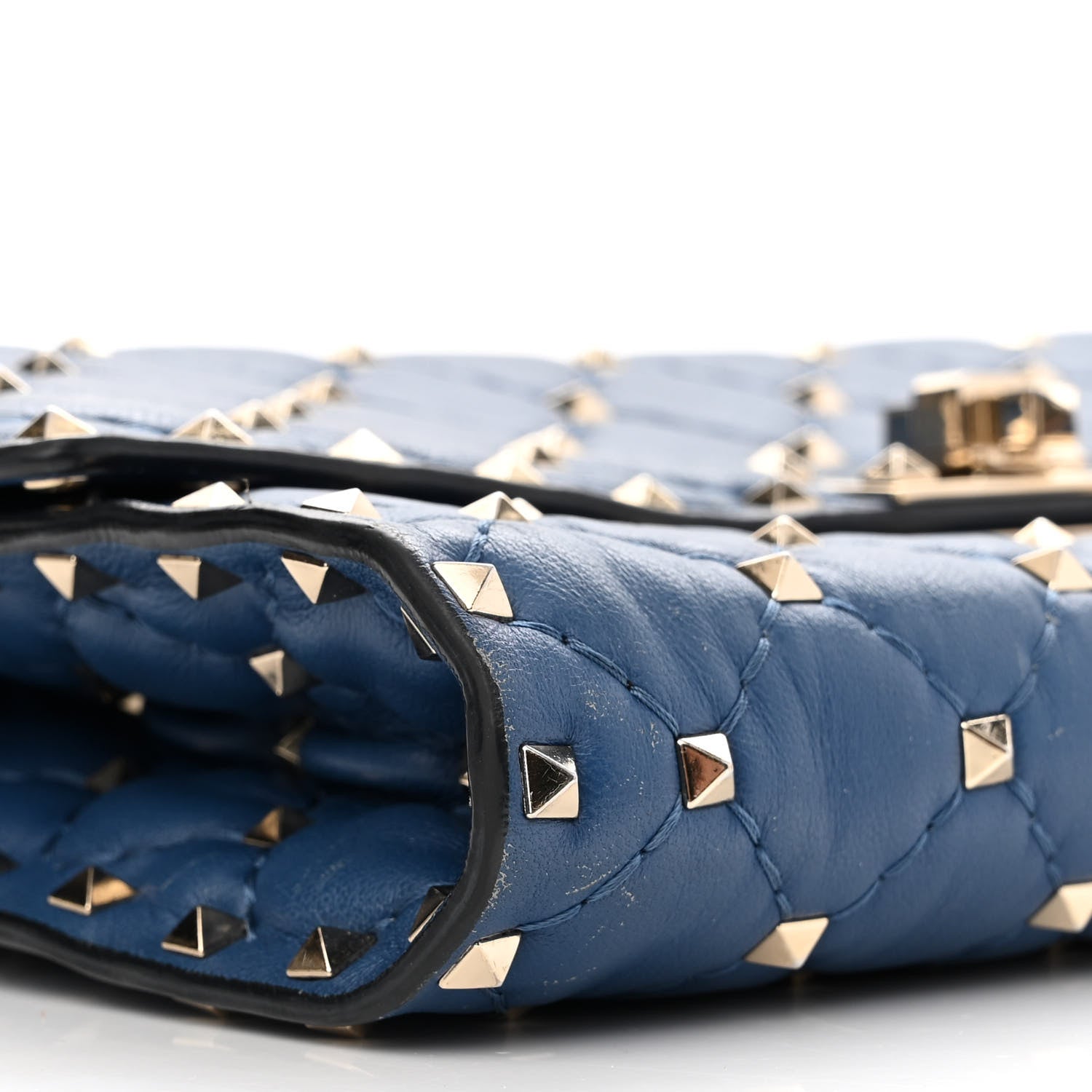 Valentino Garavani Nappa Rockstud Spike Wallet on Chain Pure Blue 8 of 15