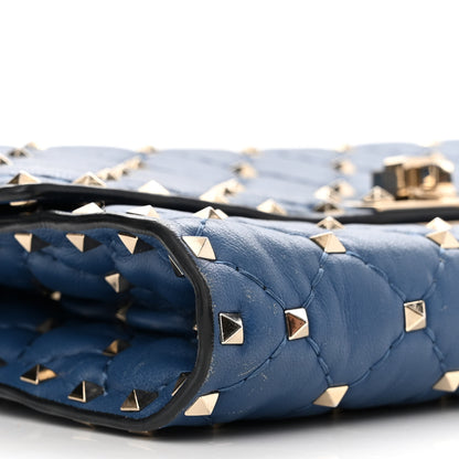 Valentino Garavani Nappa Rockstud Spike Wallet on Chain Pure Blue 8 of 15