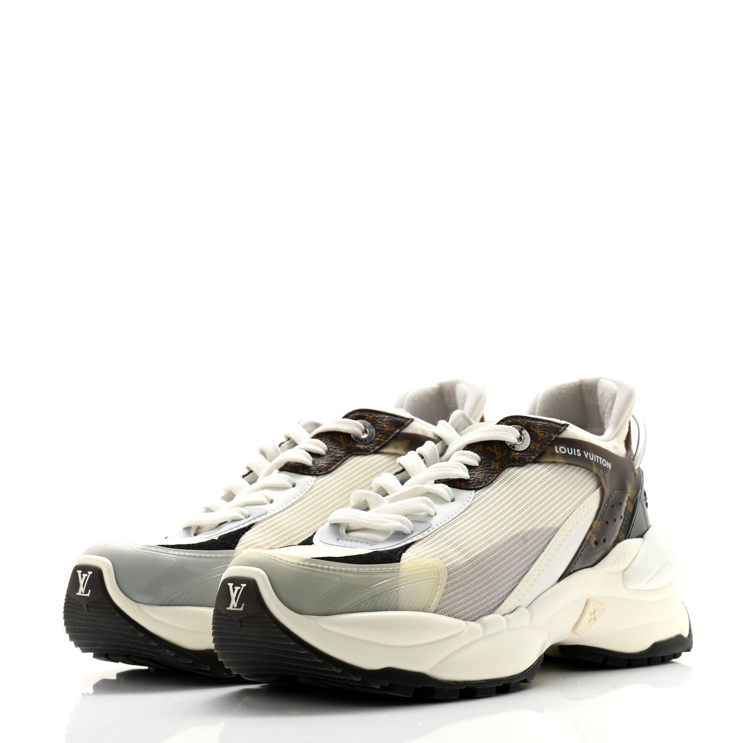 Louis Vuitton Monogram Calfskin Run 55 Sneakers 38.5 White 3 of 11