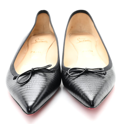 Christian Louboutin Calfskin Zarli Nappa Grosgrain Spiked Hall Flats 41 Black 3 of 9