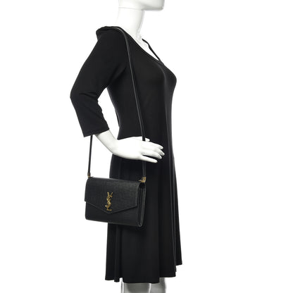 Saint Laurent Grain De Poudre Mini Uptown Crossbody Bag Black 2 of 11