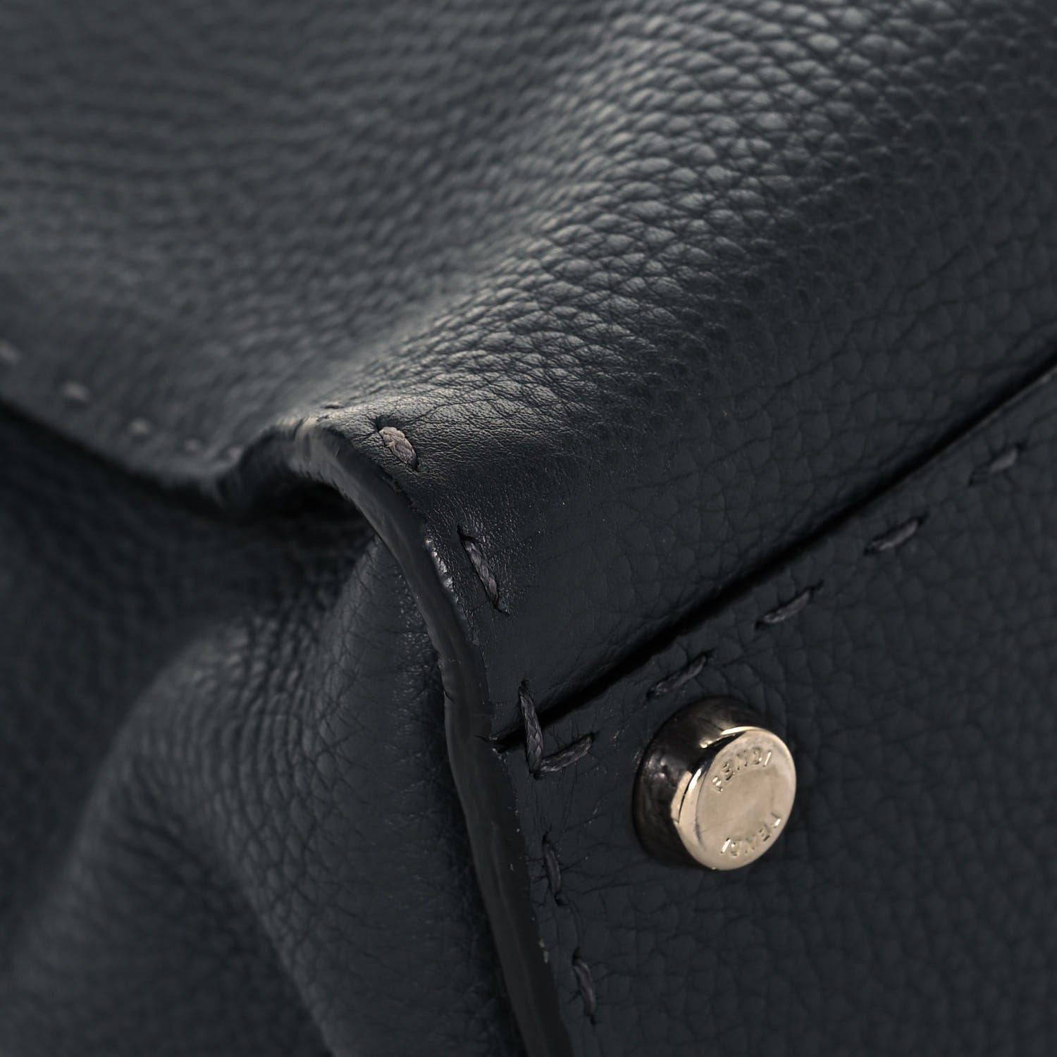 Fendi Cuoio Romano Selleria Bi-Color Medium Peekaboo Iconic Satchel Asfalto Latte 9 of 15