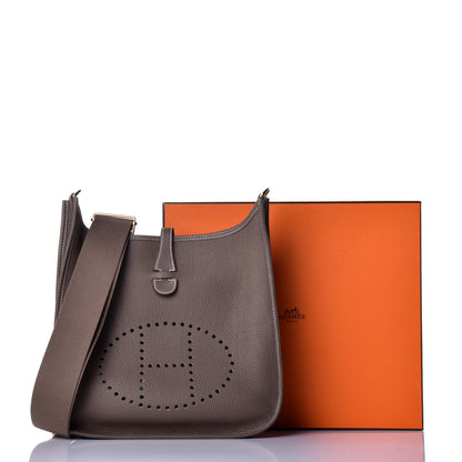 Hermes Taurillon Clemence Evelyne III PM Etoupe 9 of 9