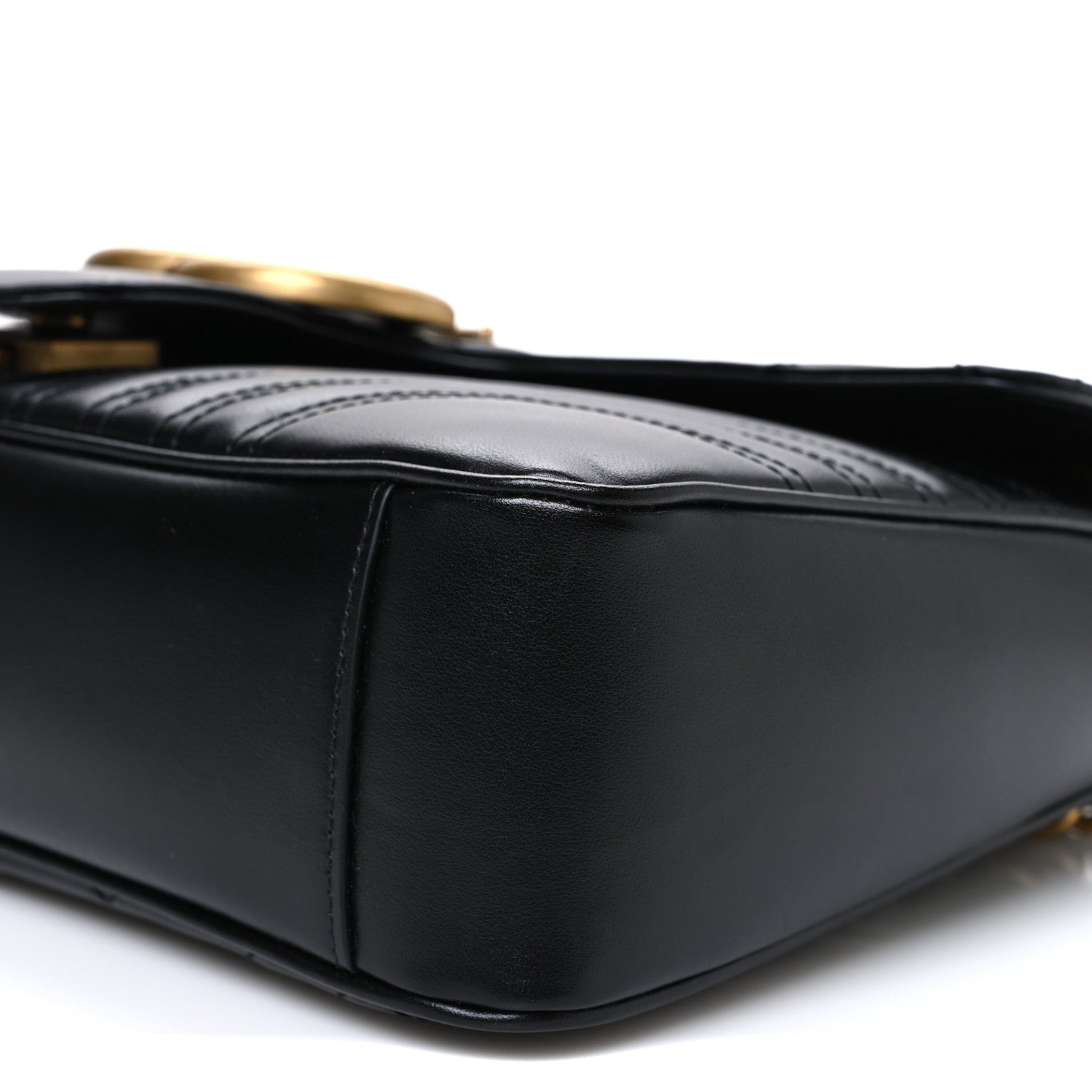 Gucci Calfskin Matelasse Medium GG Marmont Shoulder Bag Black 10 of 10