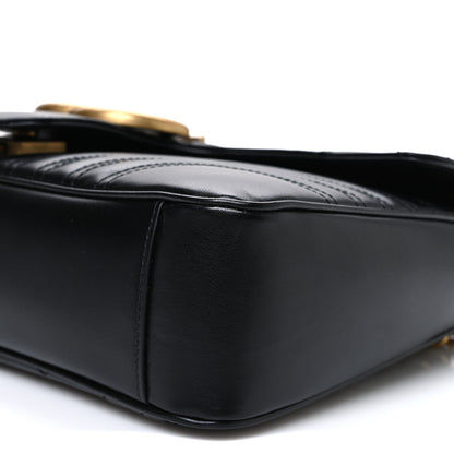 Gucci Calfskin Matelasse Medium GG Marmont Shoulder Bag Black 10 of 10