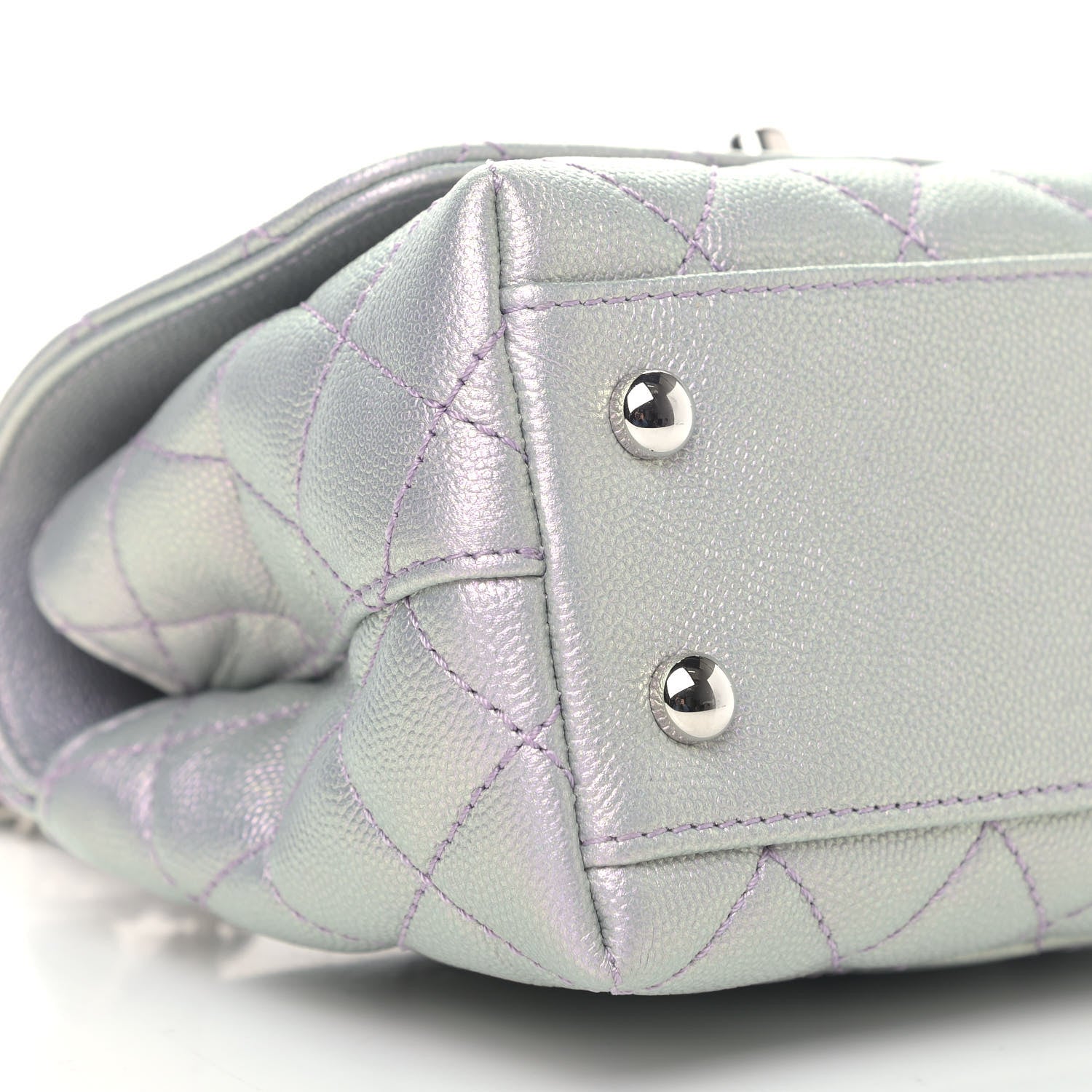 Chanel Iridescent Caviar Quilted Extra Mini Coco Handle Flap Purple 8 of 10