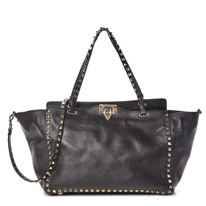 Valentino Garavani Vitello Medium Rockstud Tote Black 1 of 14