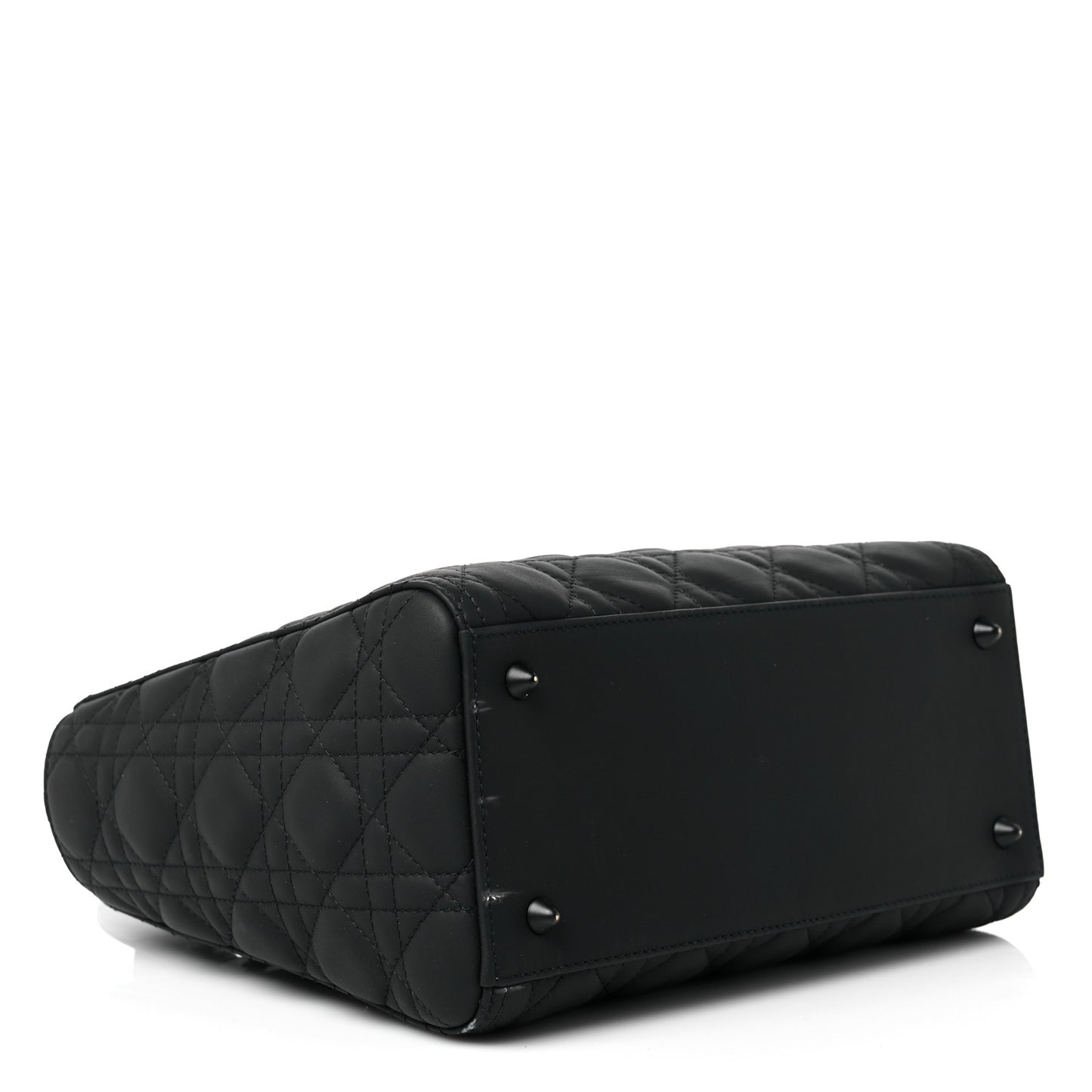 Ultra Matte Calfskin Cannage Medium Lady Dior Black