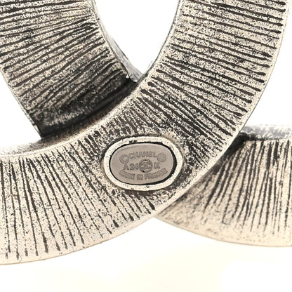 Chanel Ruthenium Twisted CC Brooch Silver 3 of 4